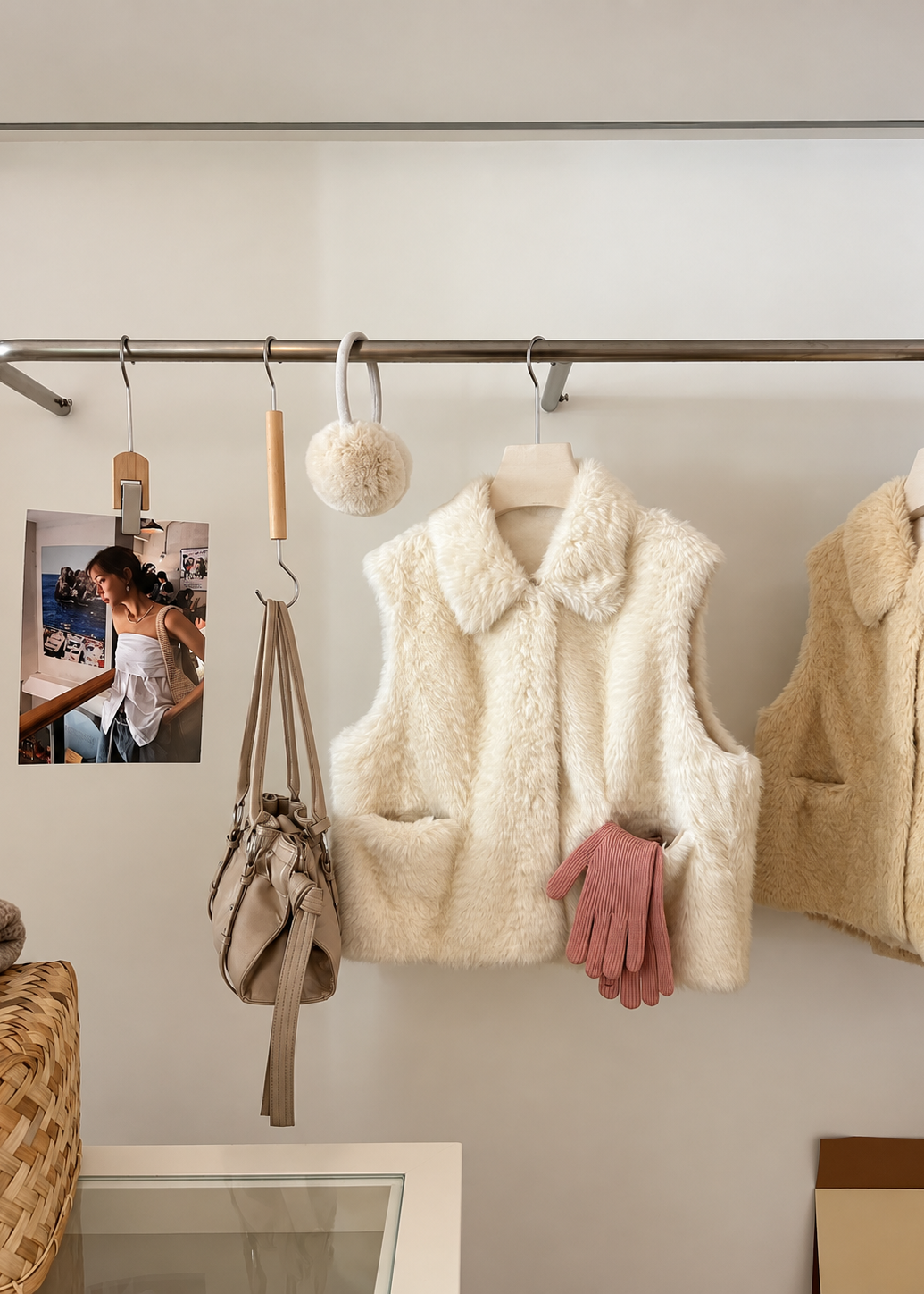 【 Pre-Order 】Hush Faux Fur Collar Vest
