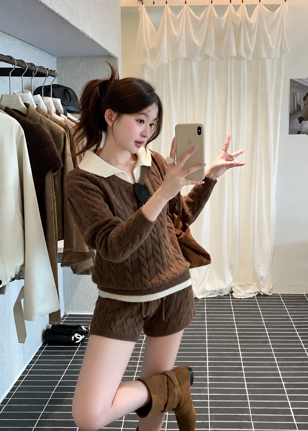 【 Pre-Order】Chloe Collar Knit Set