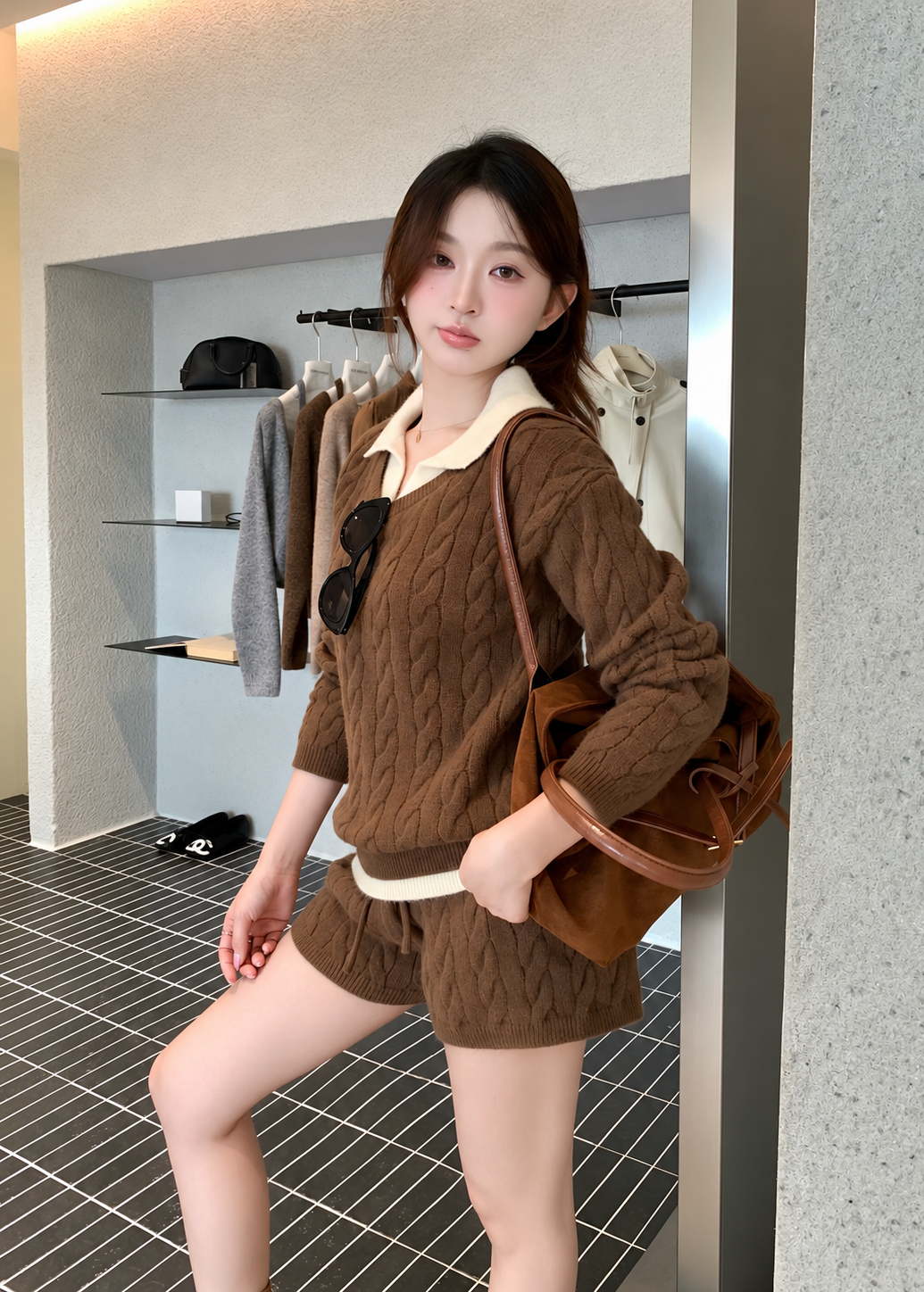 【 Pre-Order】Chloe Collar Knit Set