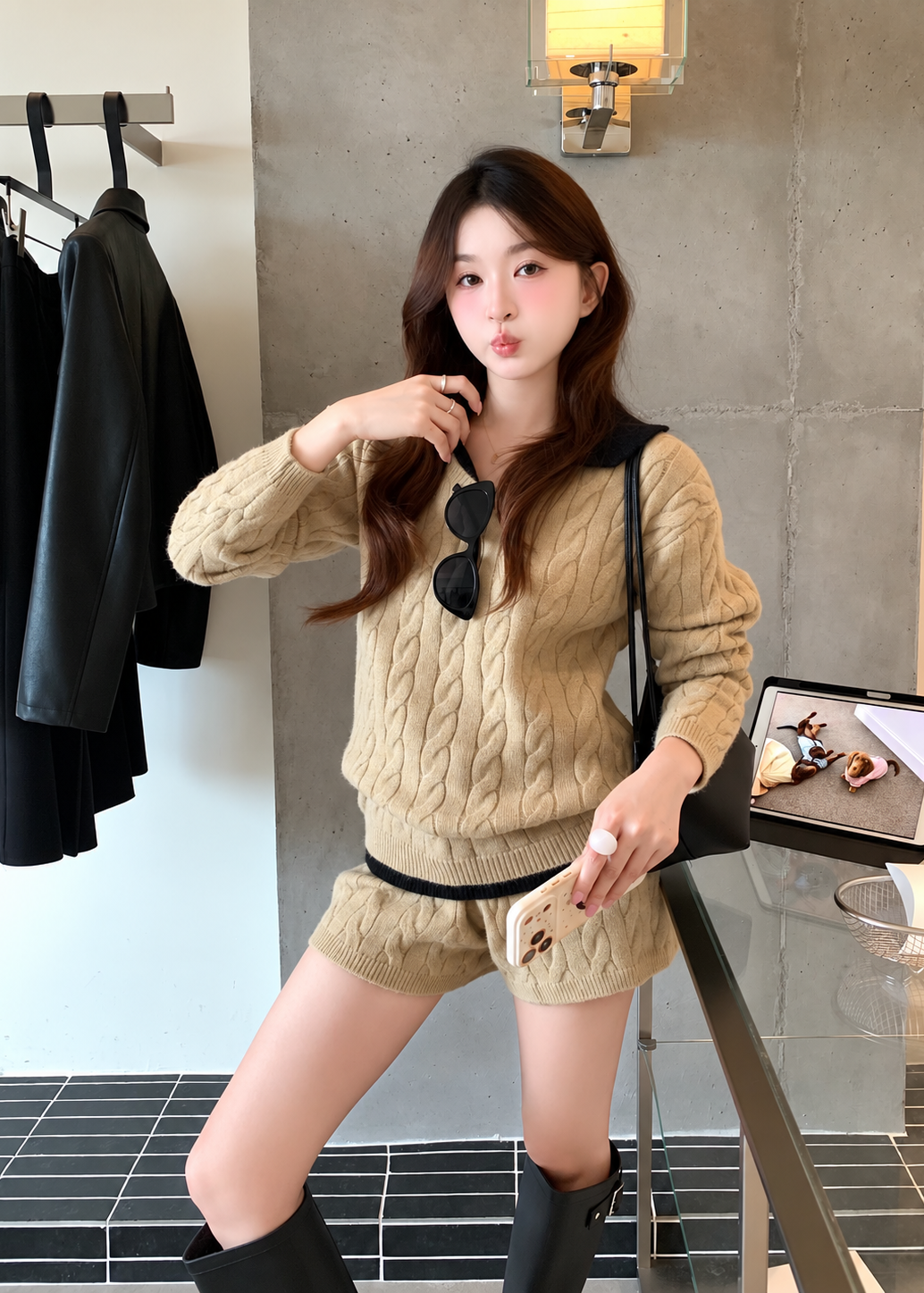【 Pre-Order】Chloe Collar Knit Set