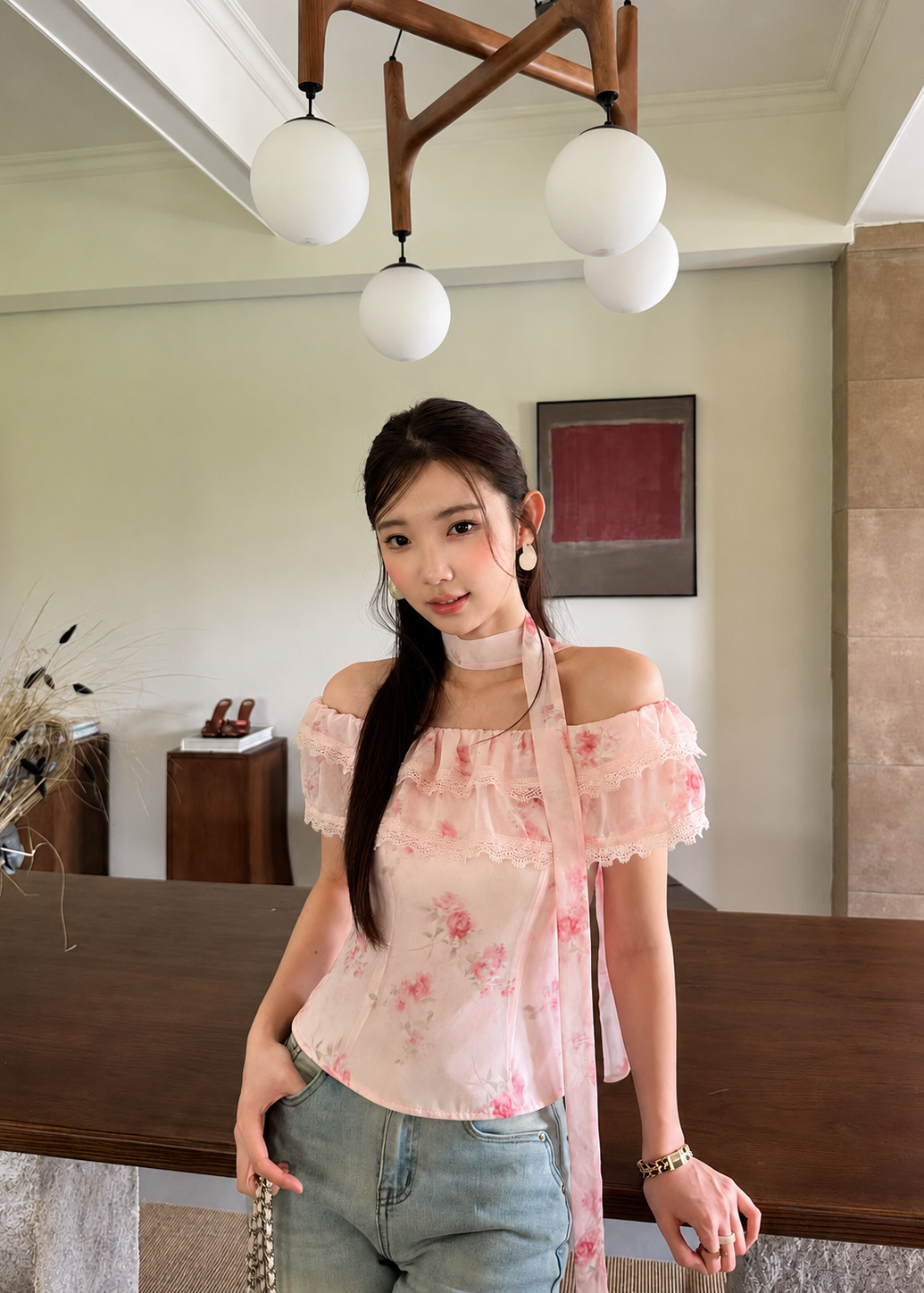 Celeste Lace Top - Pink