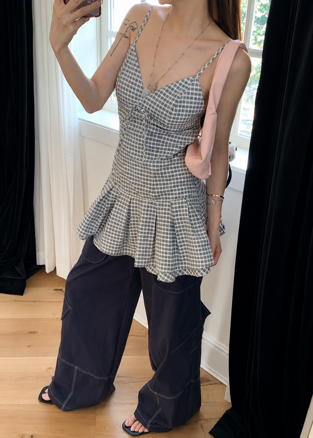 Sunday Check Top - Black