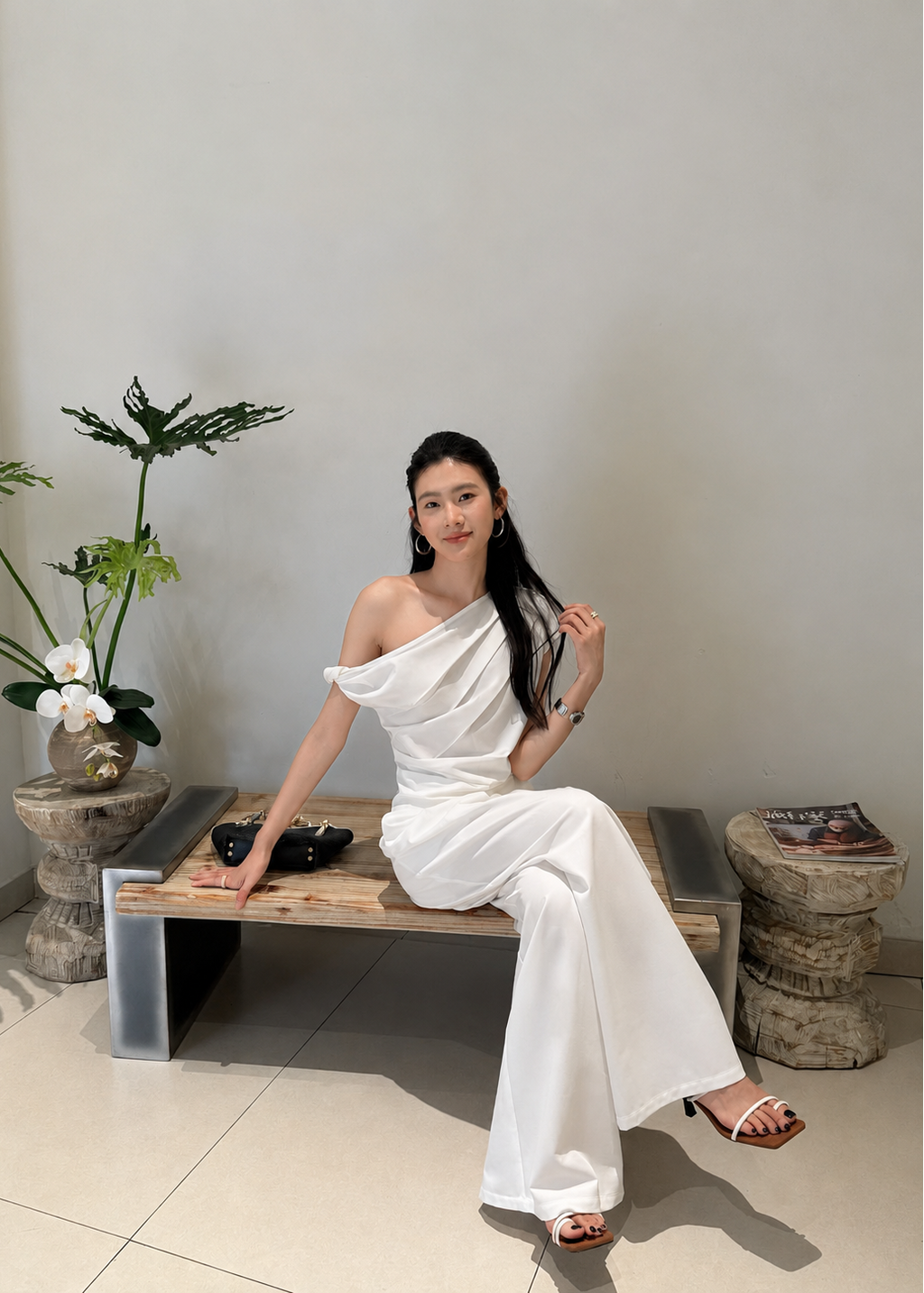 Sienna Drape Set - White