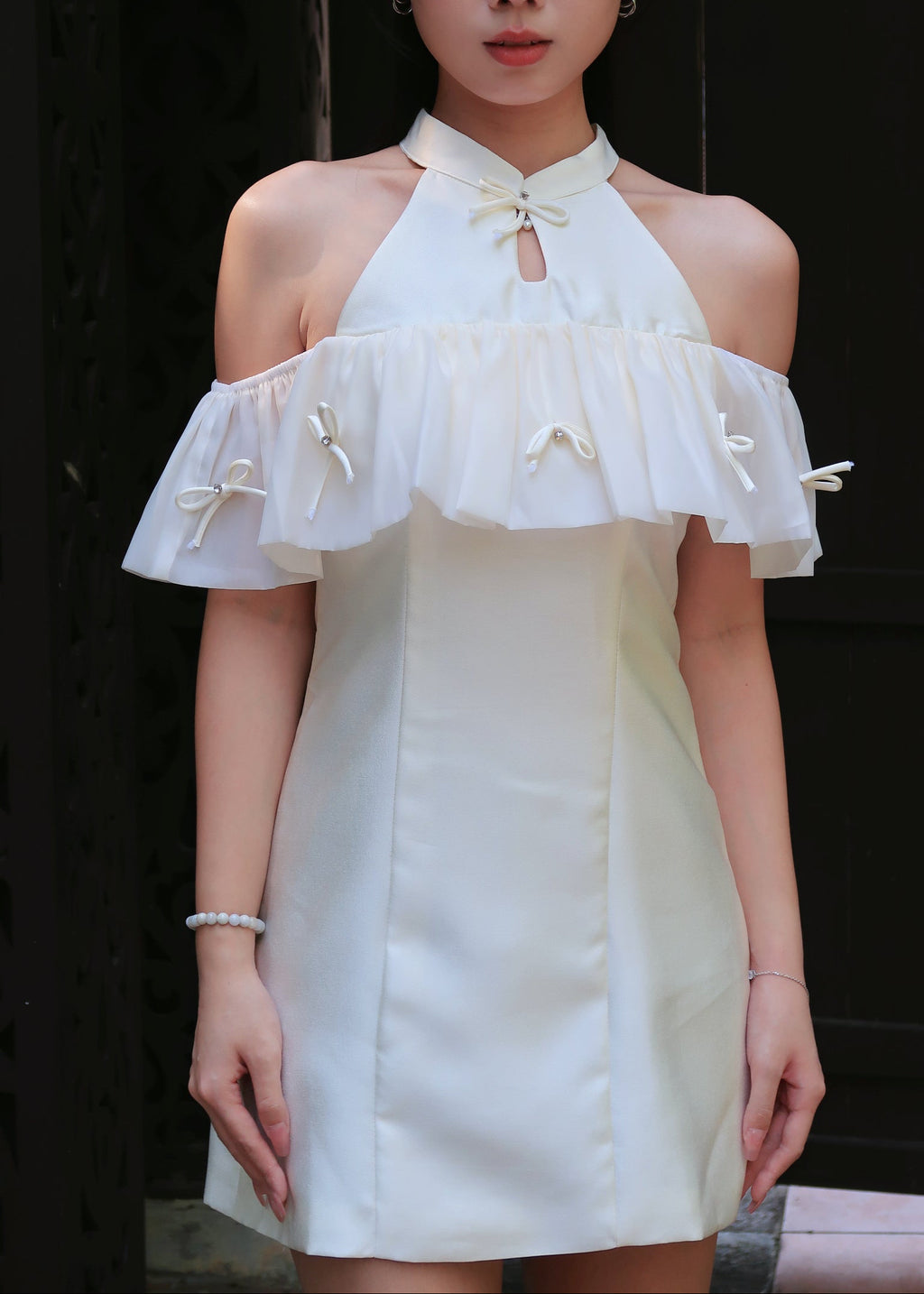 Ru Yi Knot Dress 如意结连衣裙 - White