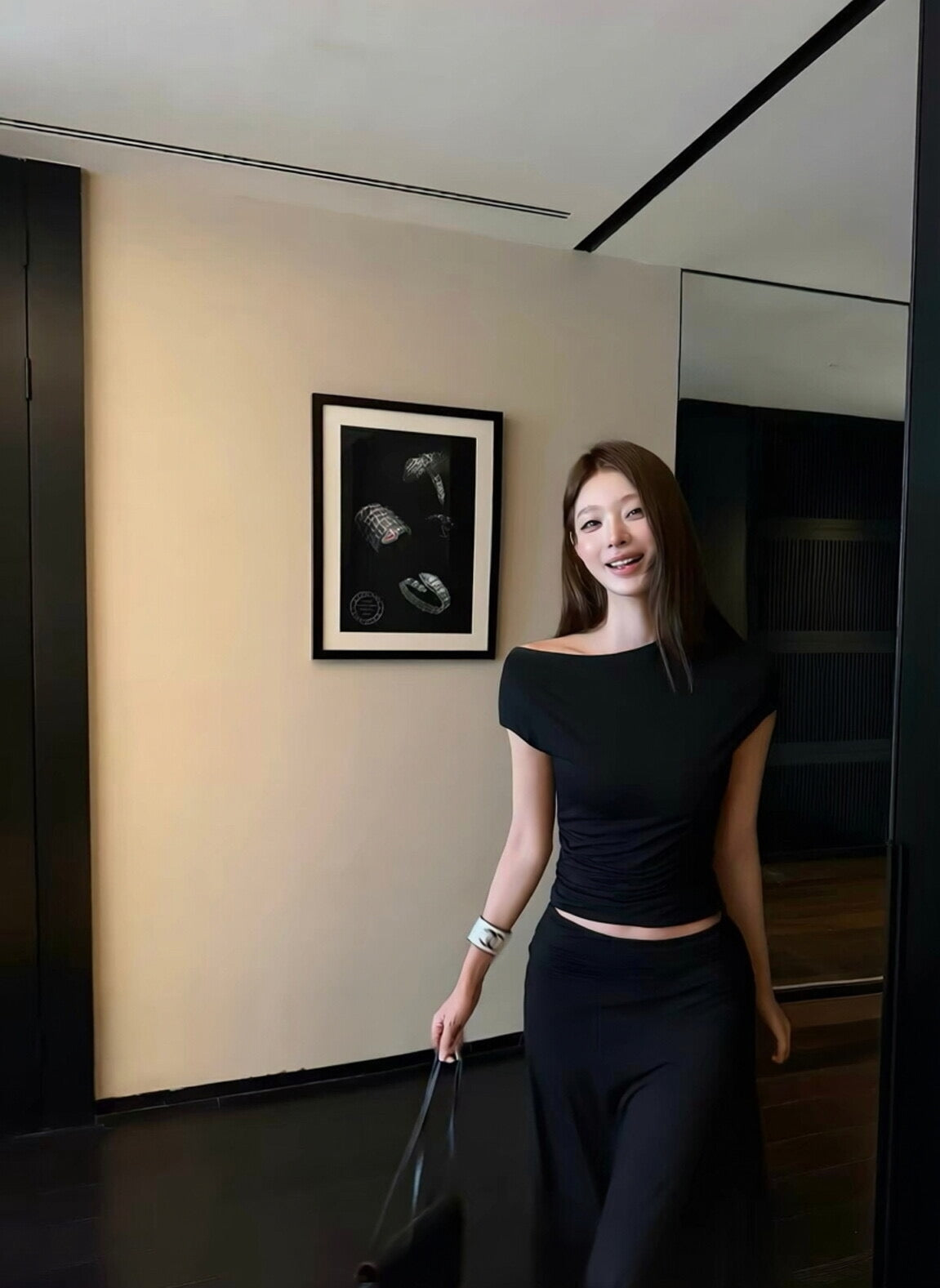 【Pre-Order】Mila Off-Shoulder Set - Black