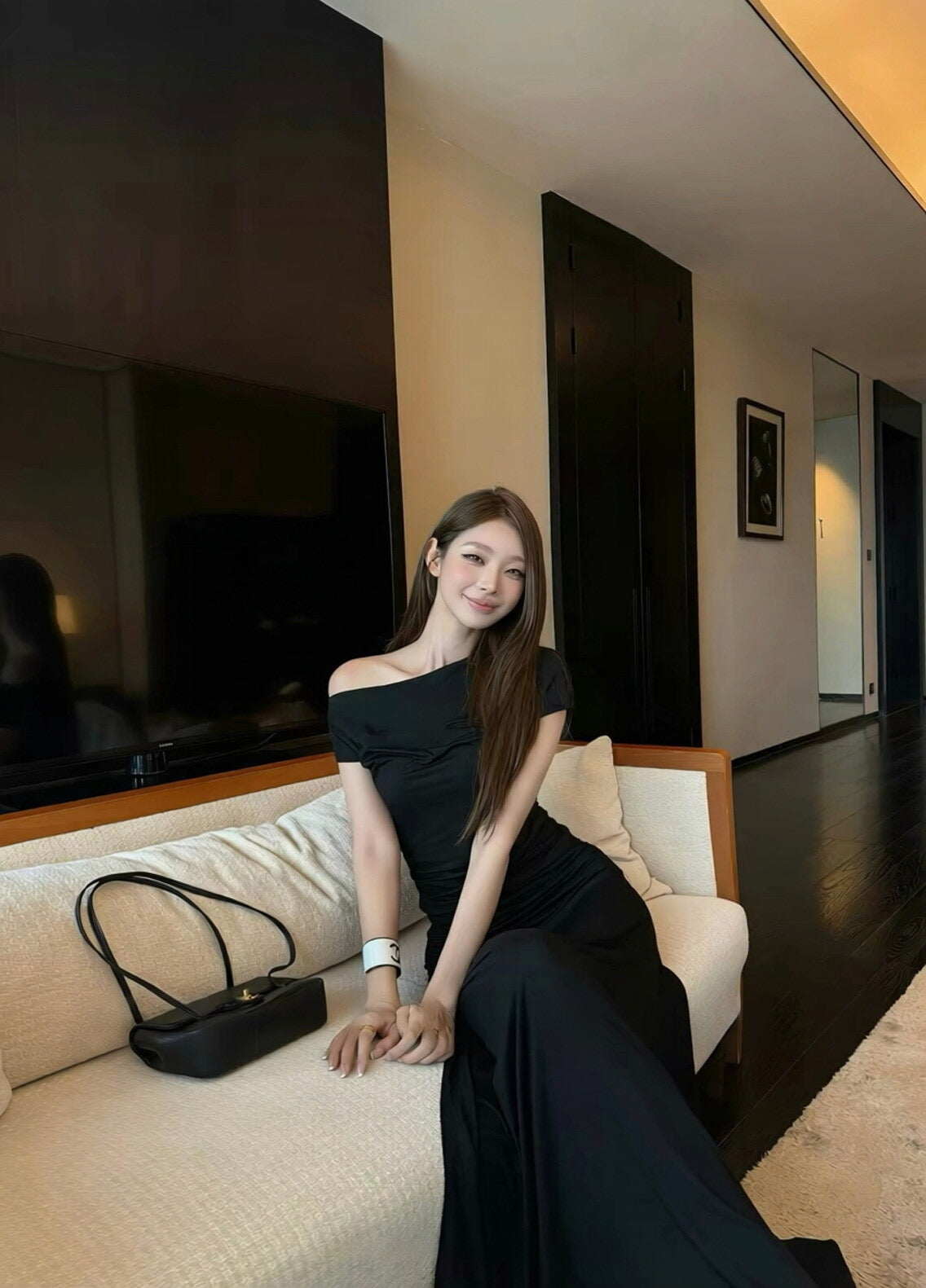 【Pre-Order】Mila Off-Shoulder Set - Black