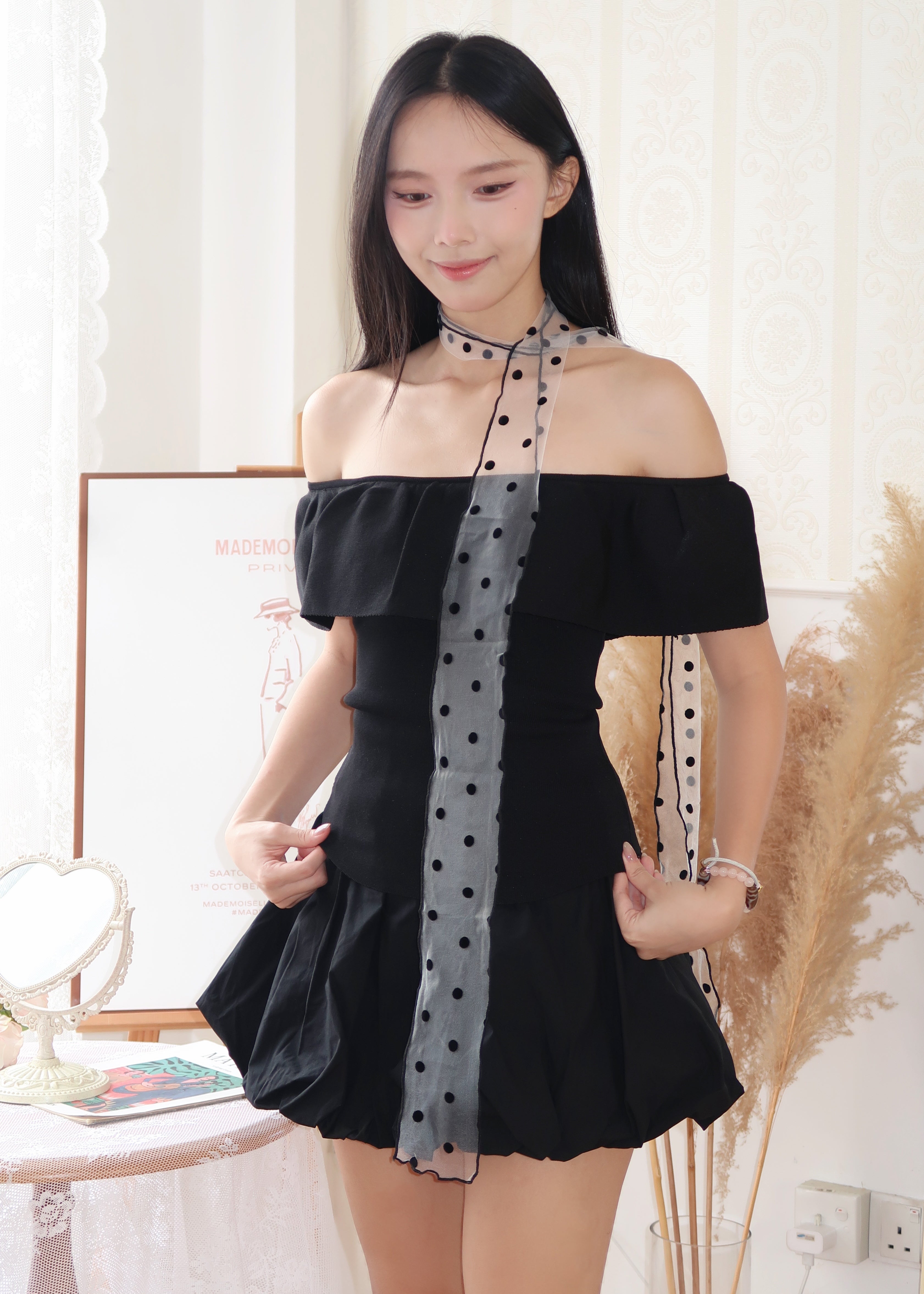 Cloudy Puff Skirt - Black