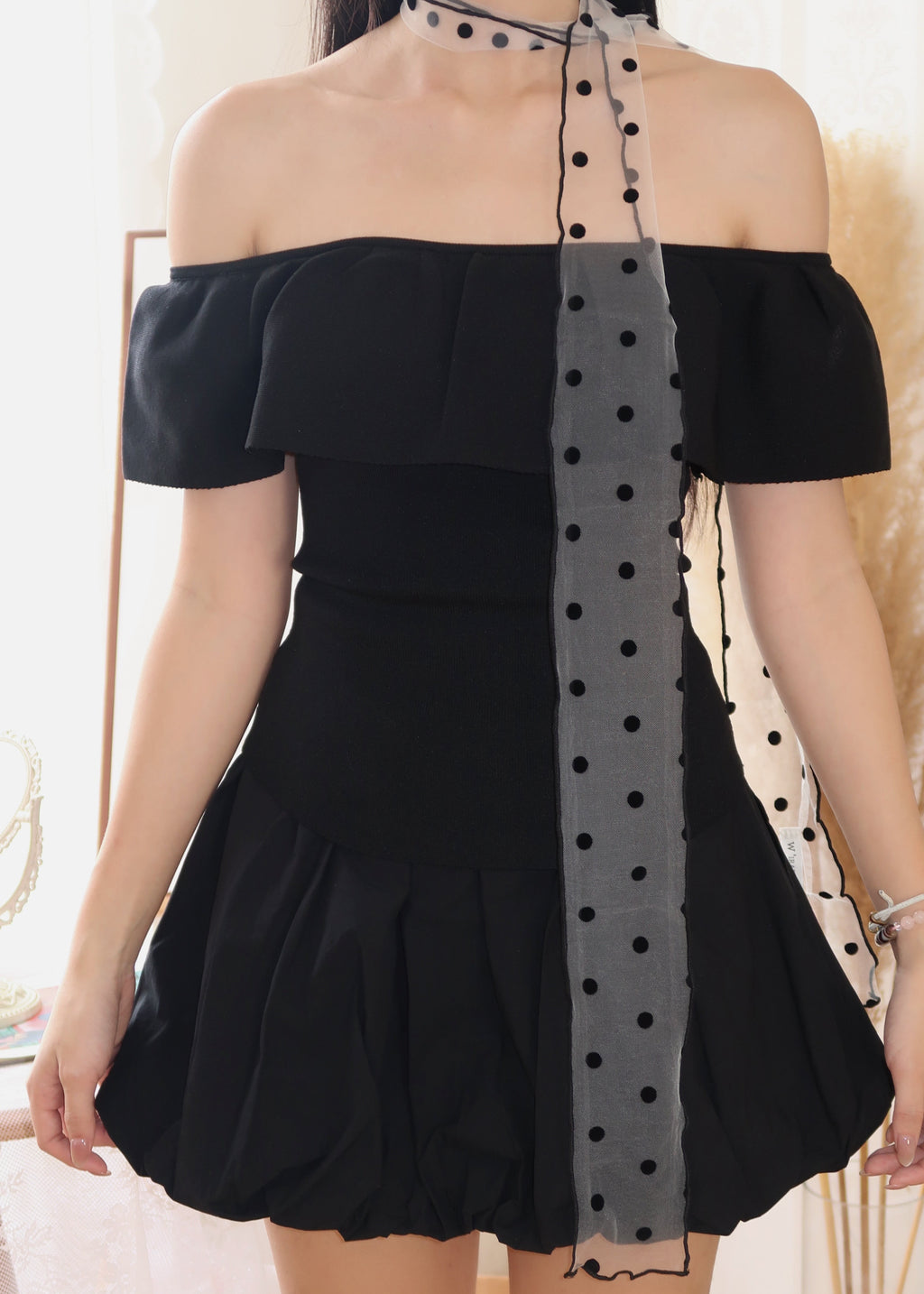 Cloudy Puff Skirt - Black