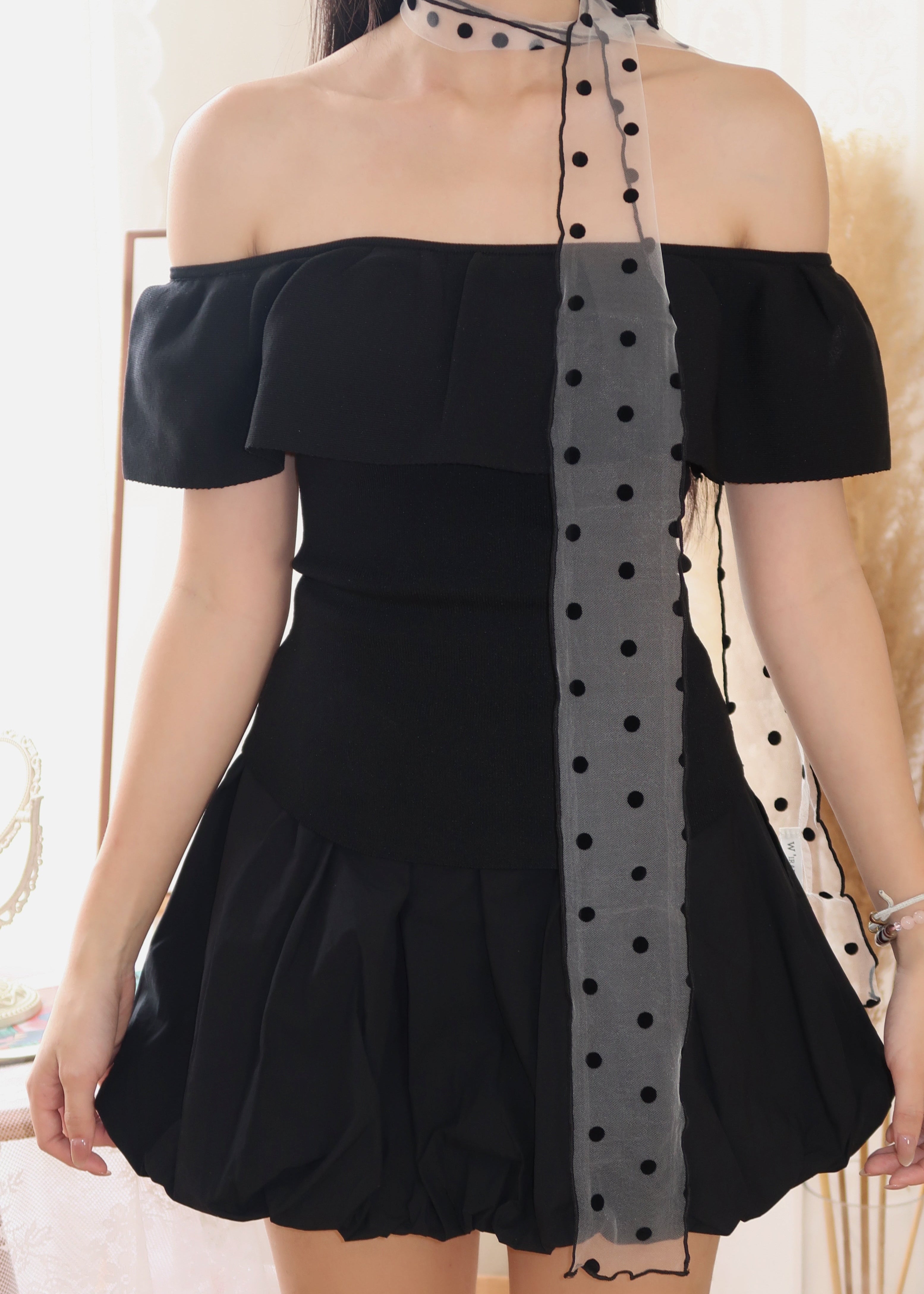 Cloudy Puff Skirt - Black