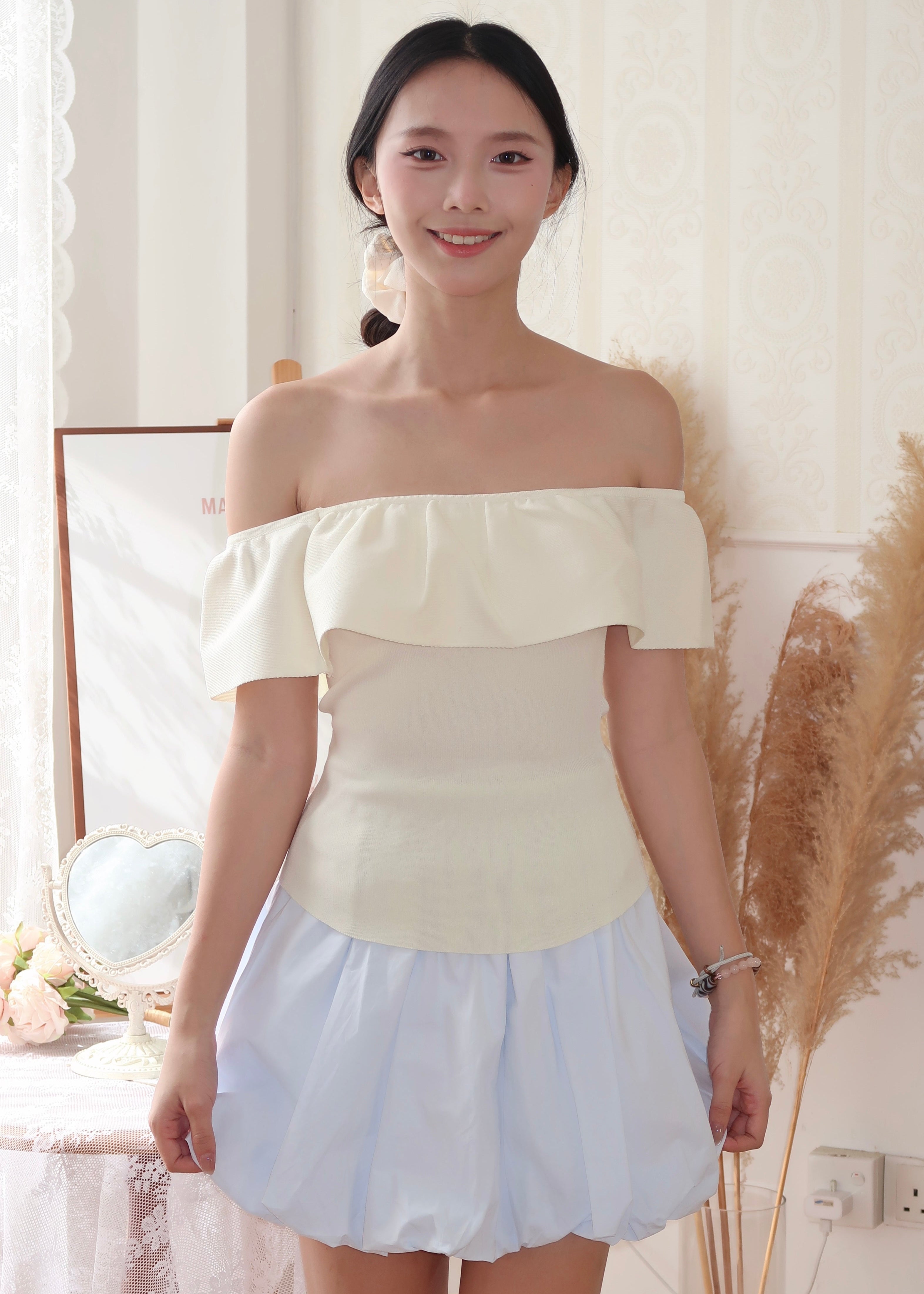 Soft Offie Knit Top - Ivory White