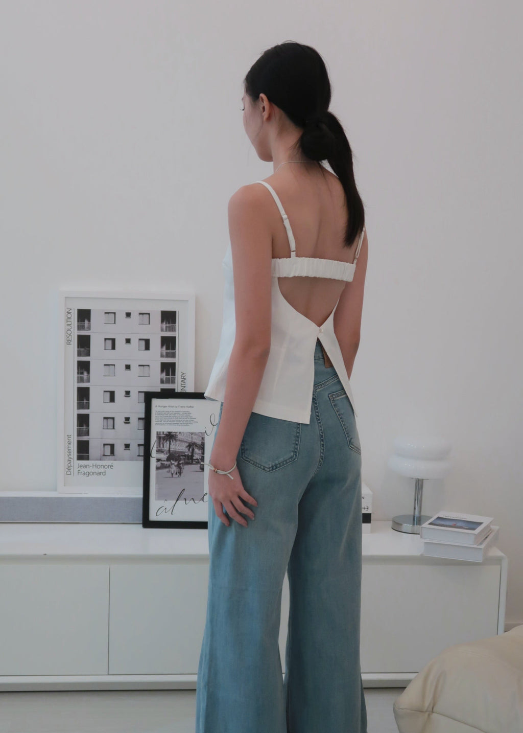 Twist Back Cami - White