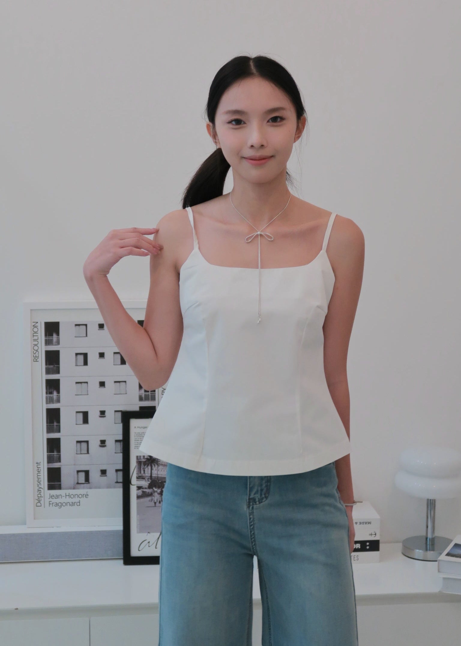 Twist Back Cami - White