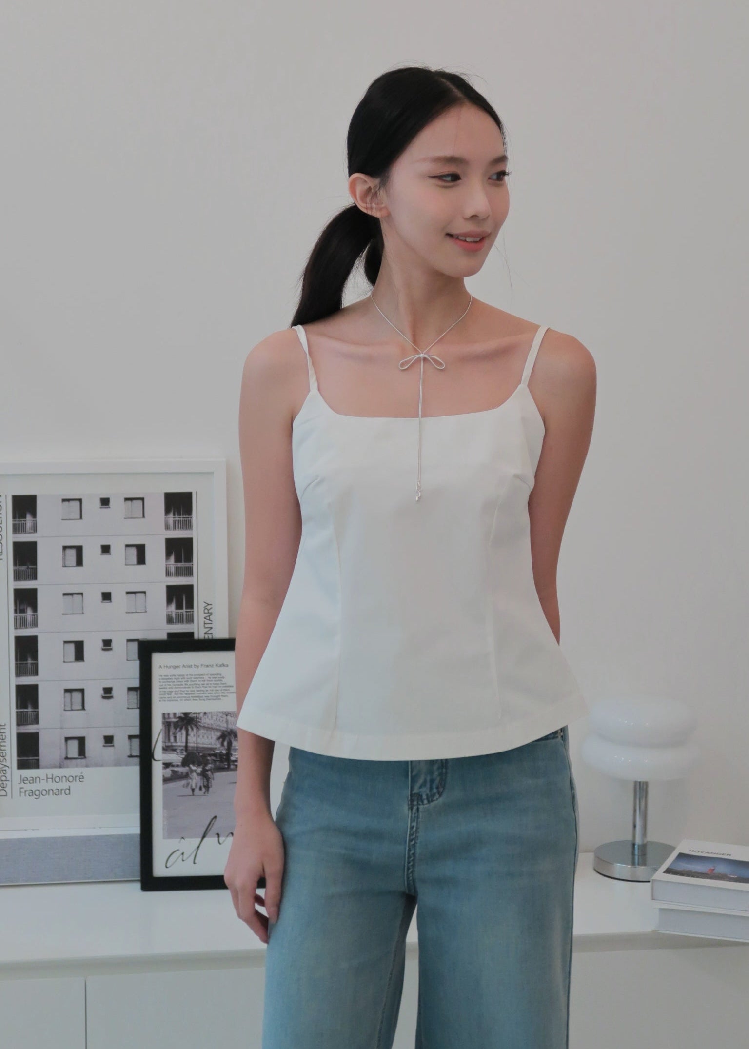 Twist Back Cami - White