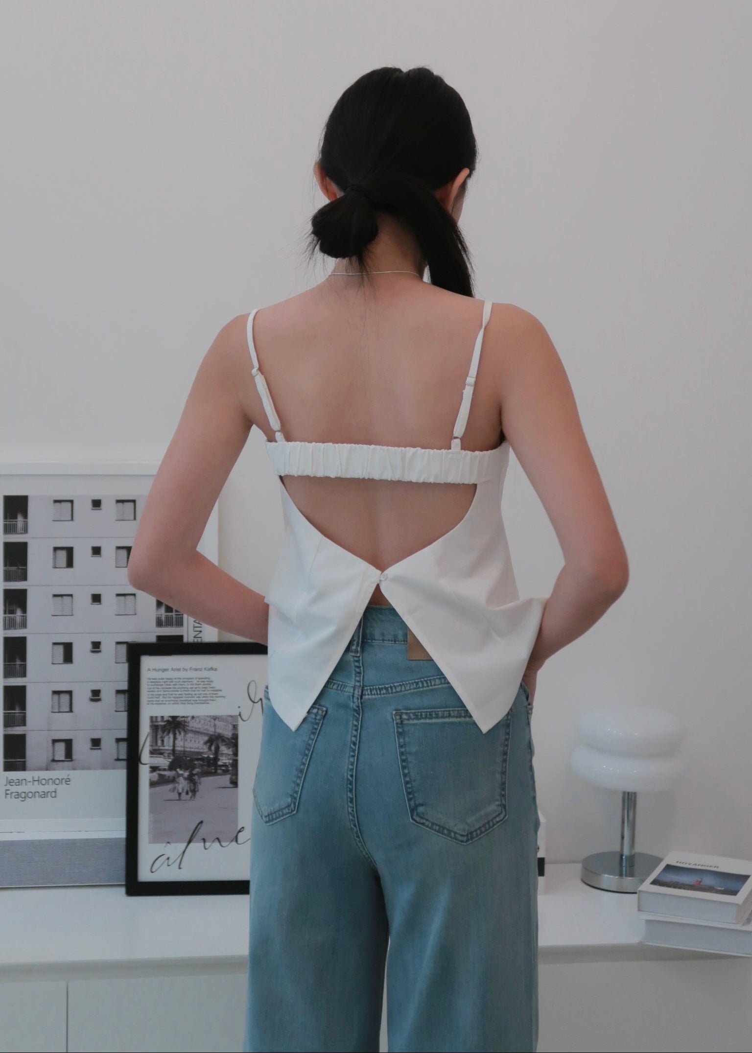 Twist Back Cami - White