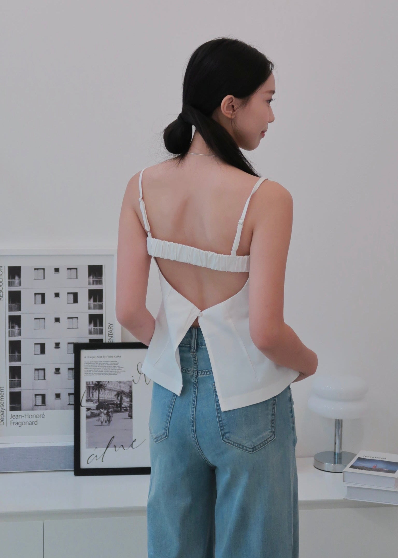 Twist Back Cami - White