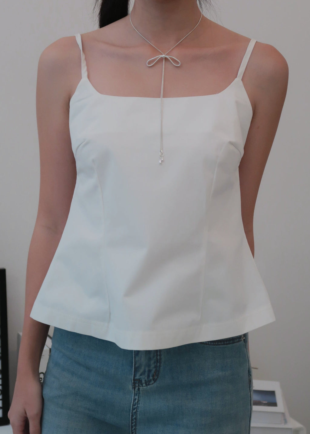 Twist Back Cami - White