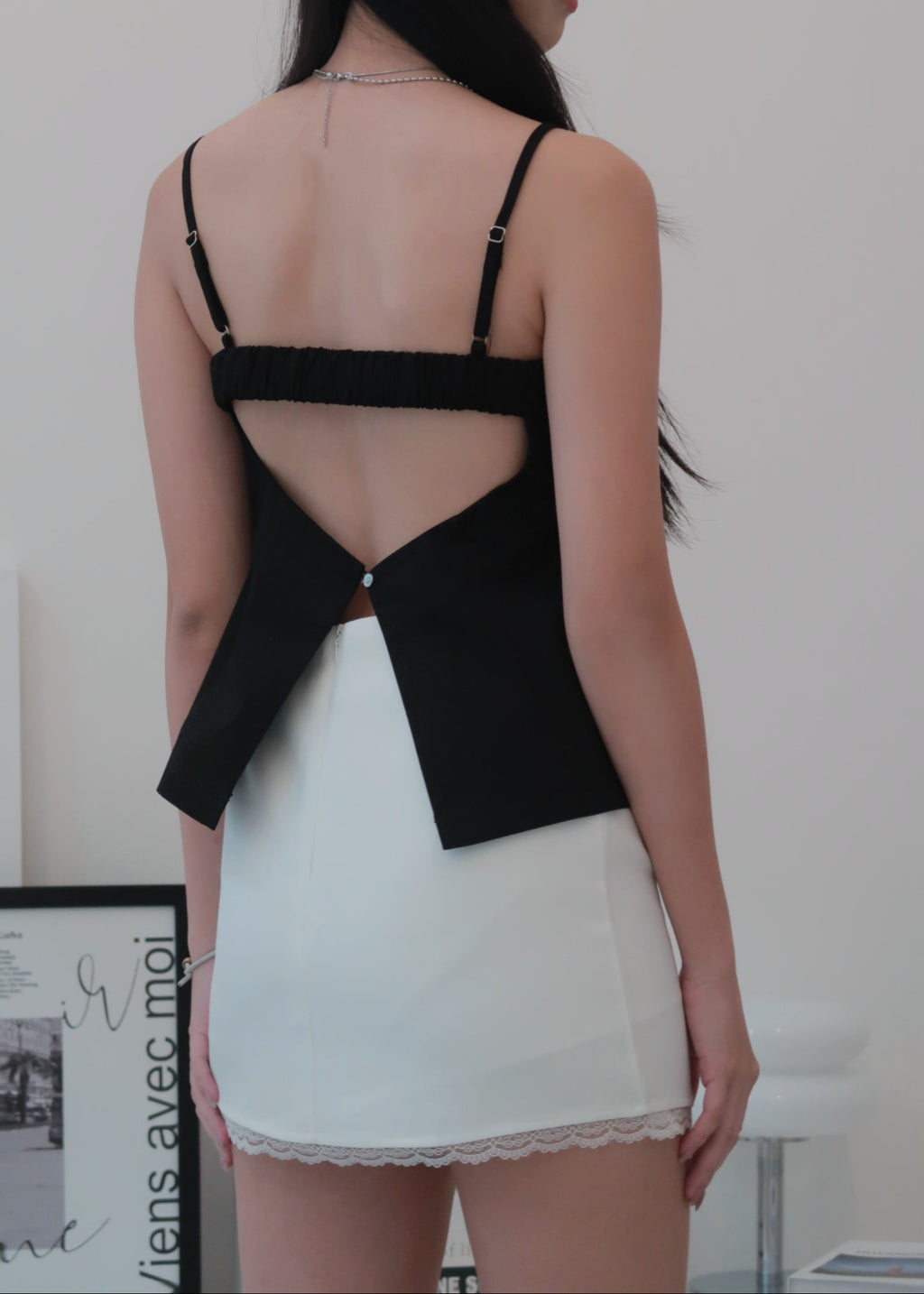 Twist Back Cami - Black