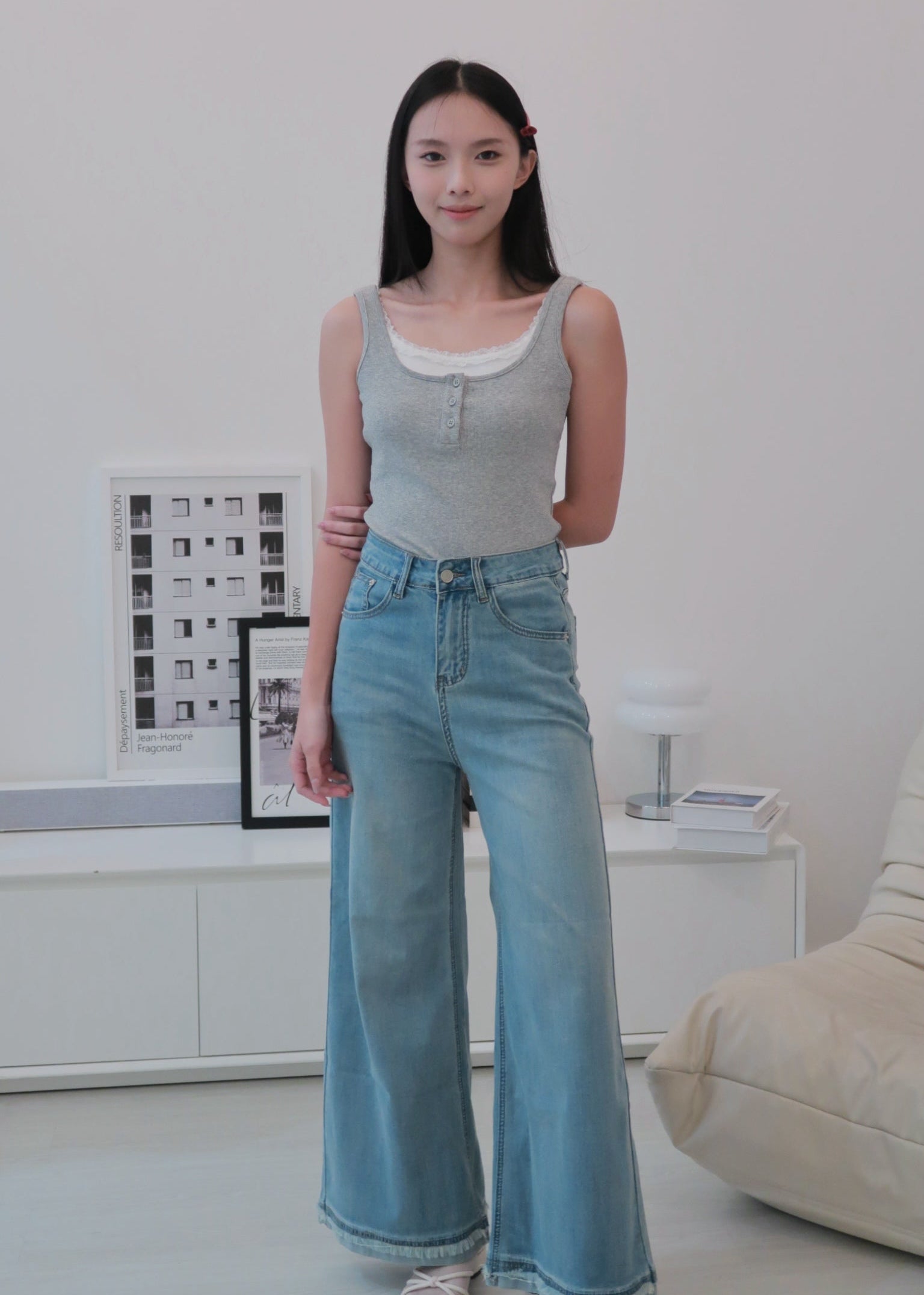 Everyday Duo Lace Top - Grey