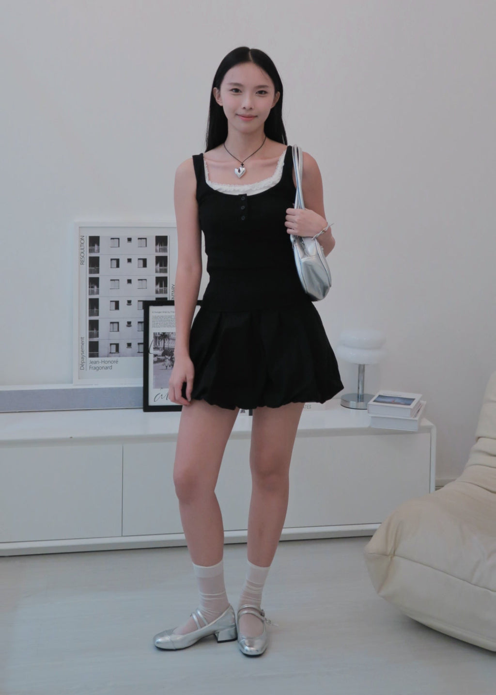 Everyday Duo Lace Top - Black