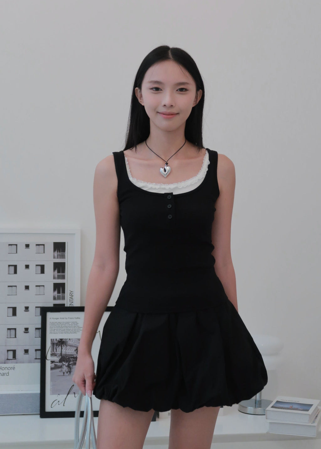 Everyday Duo Lace Top - Black