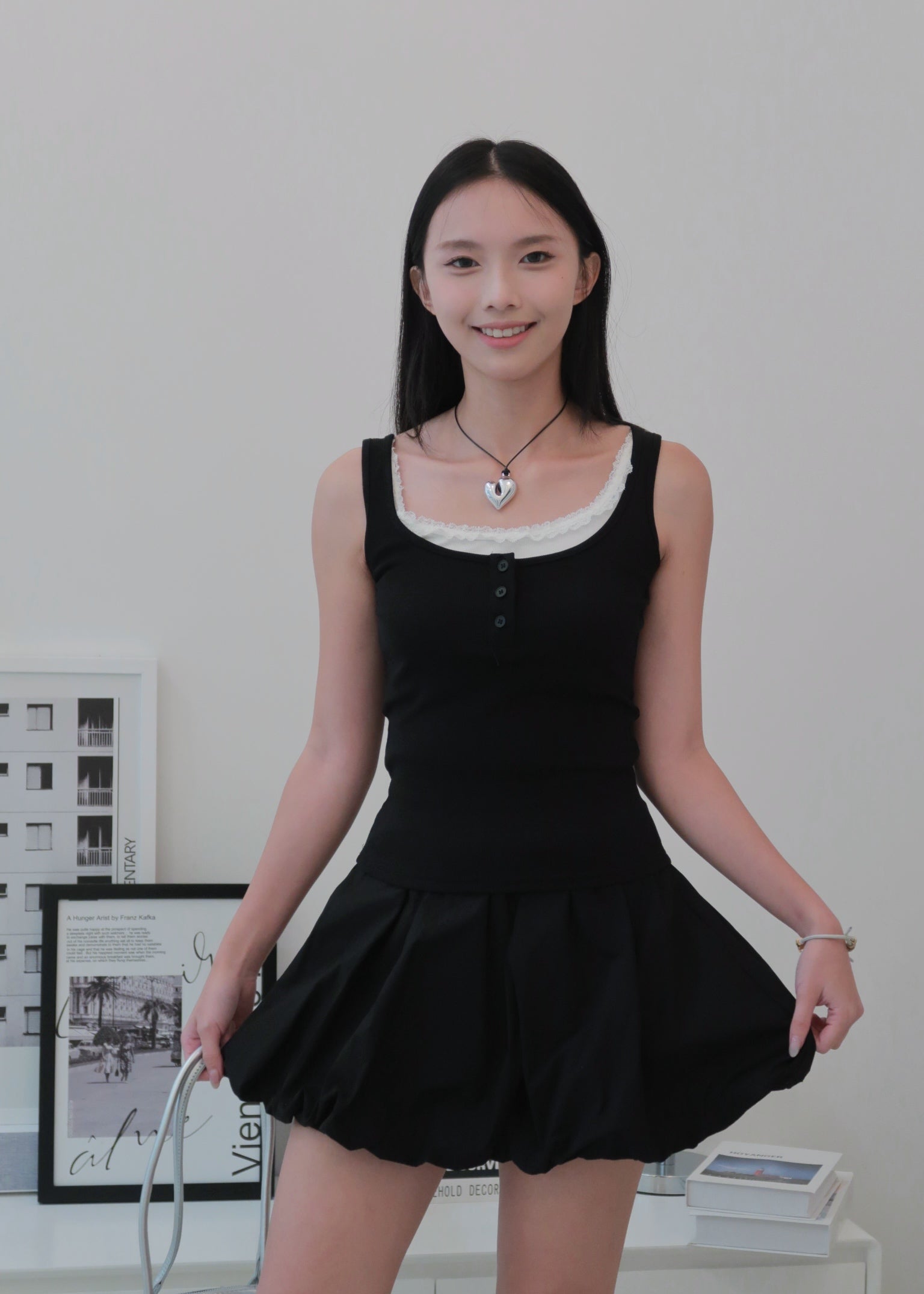 Everyday Duo Lace Top - Black