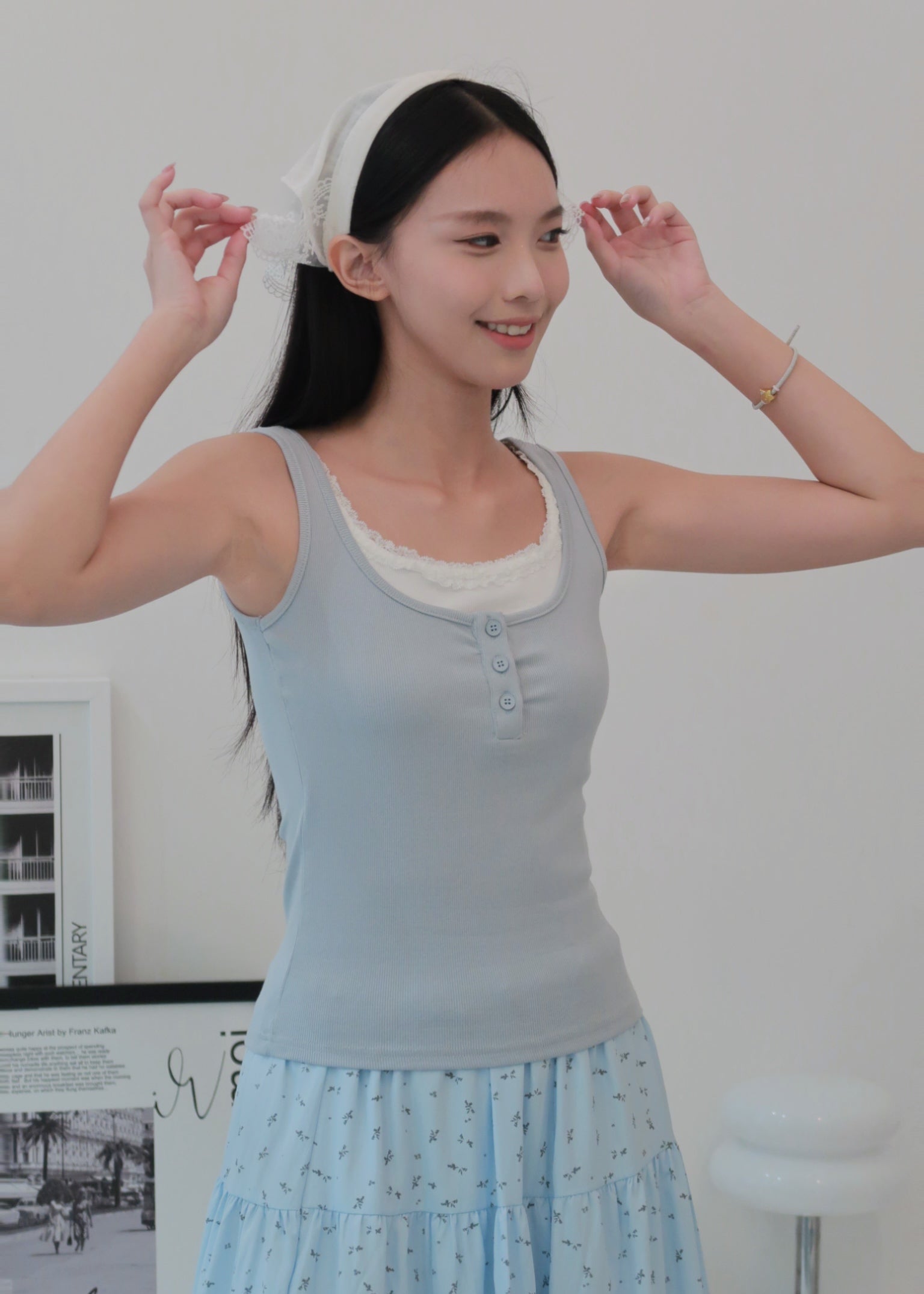 Everyday Duo Lace Top - Blue