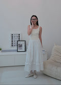 Floral Long Skirt - White