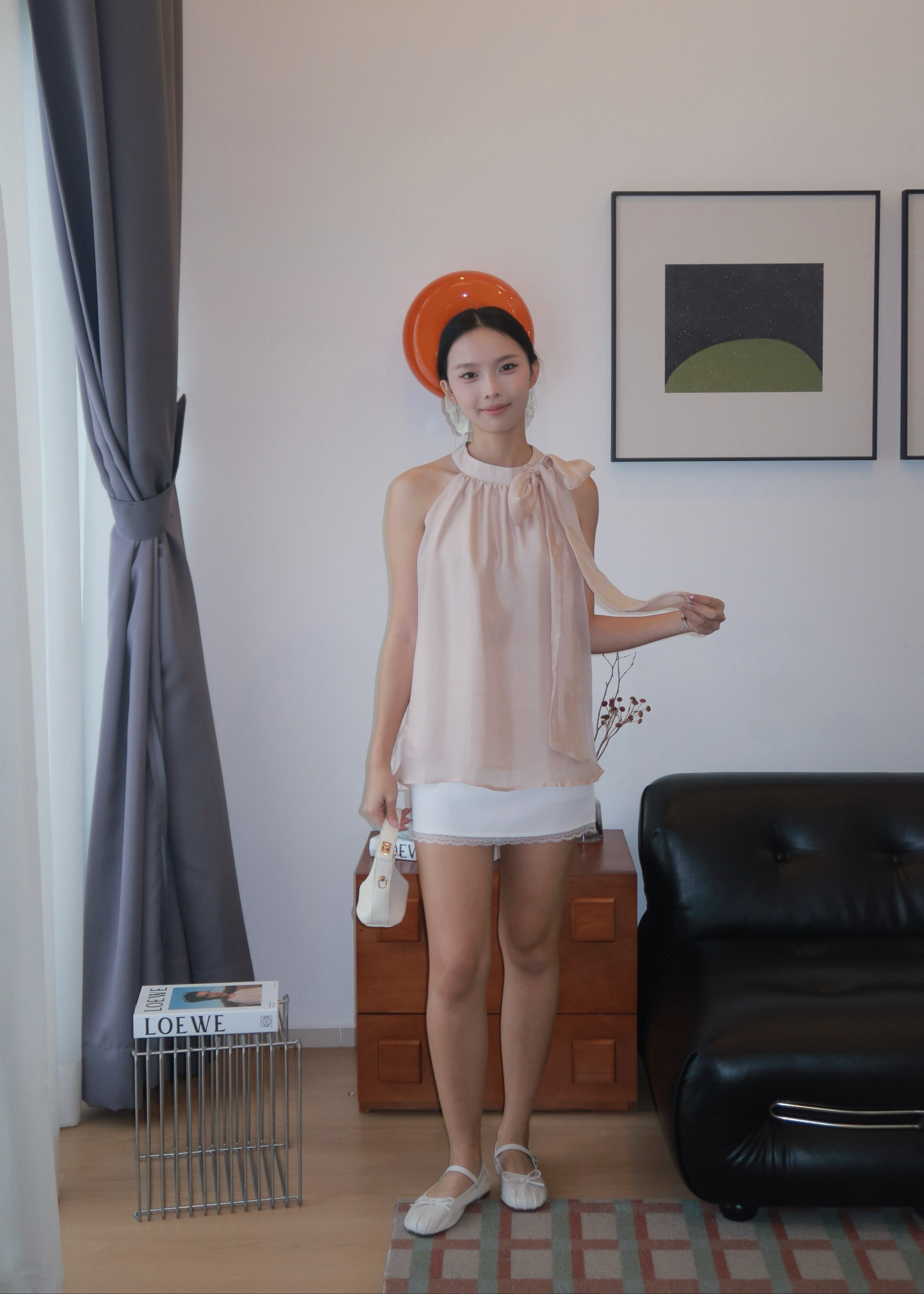 Floaty Tie Halter Top - Pink