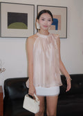 Floaty Tie Halter Top - Pink