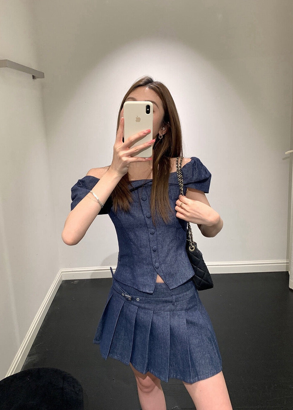 Remi Pleated Denim Set