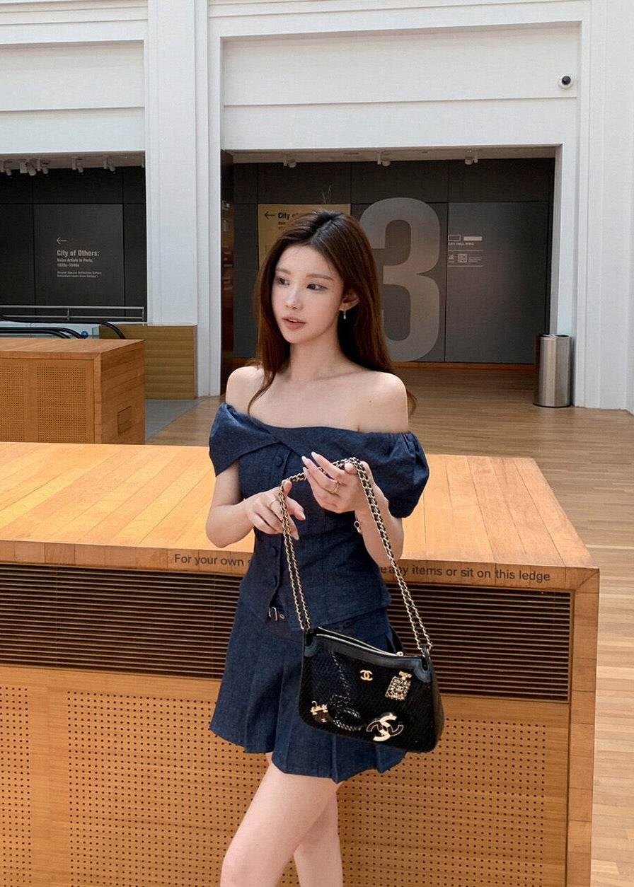 Remi Pleated Denim Set