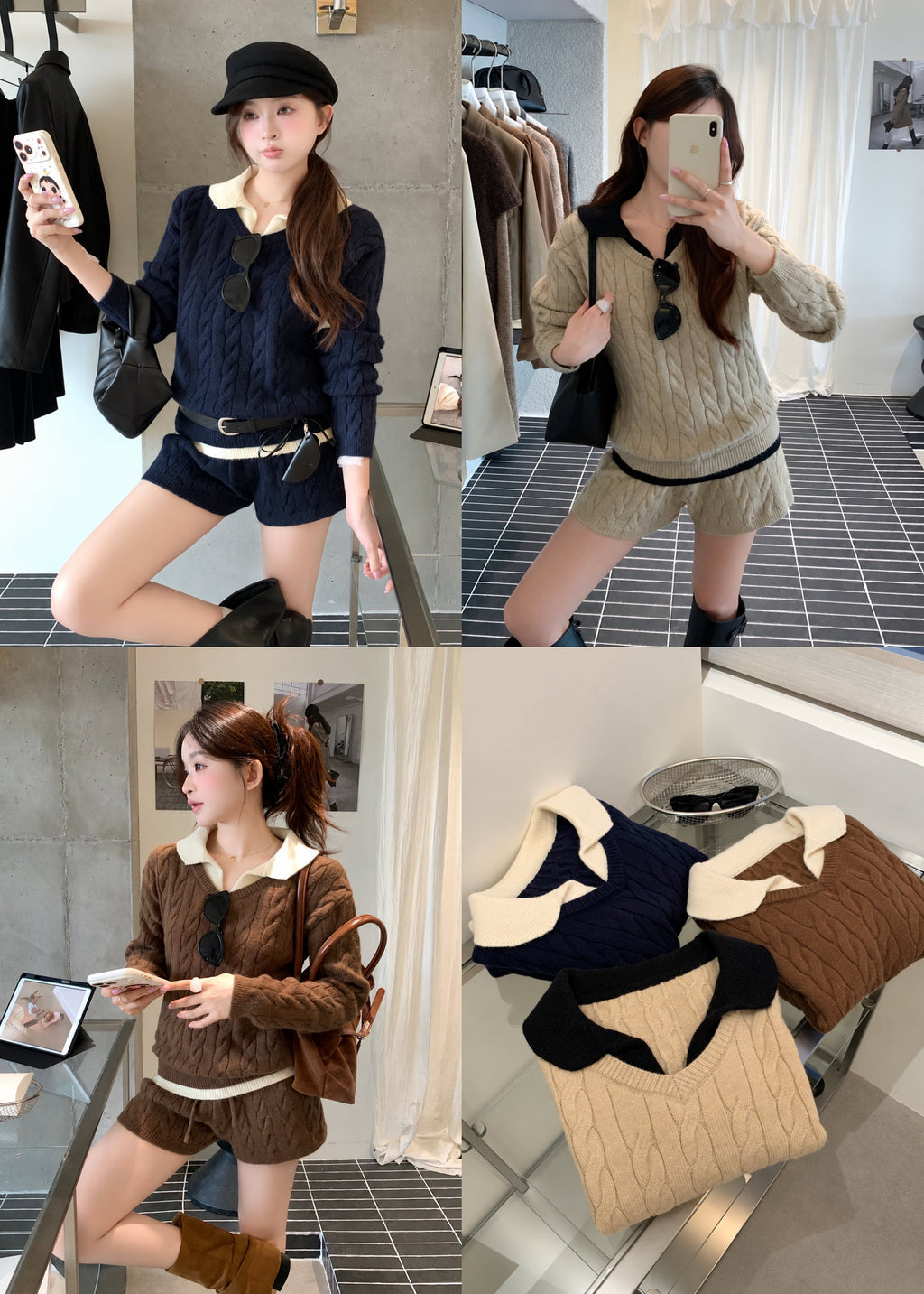 【 Pre-Order】Chloe Collar Knit Set