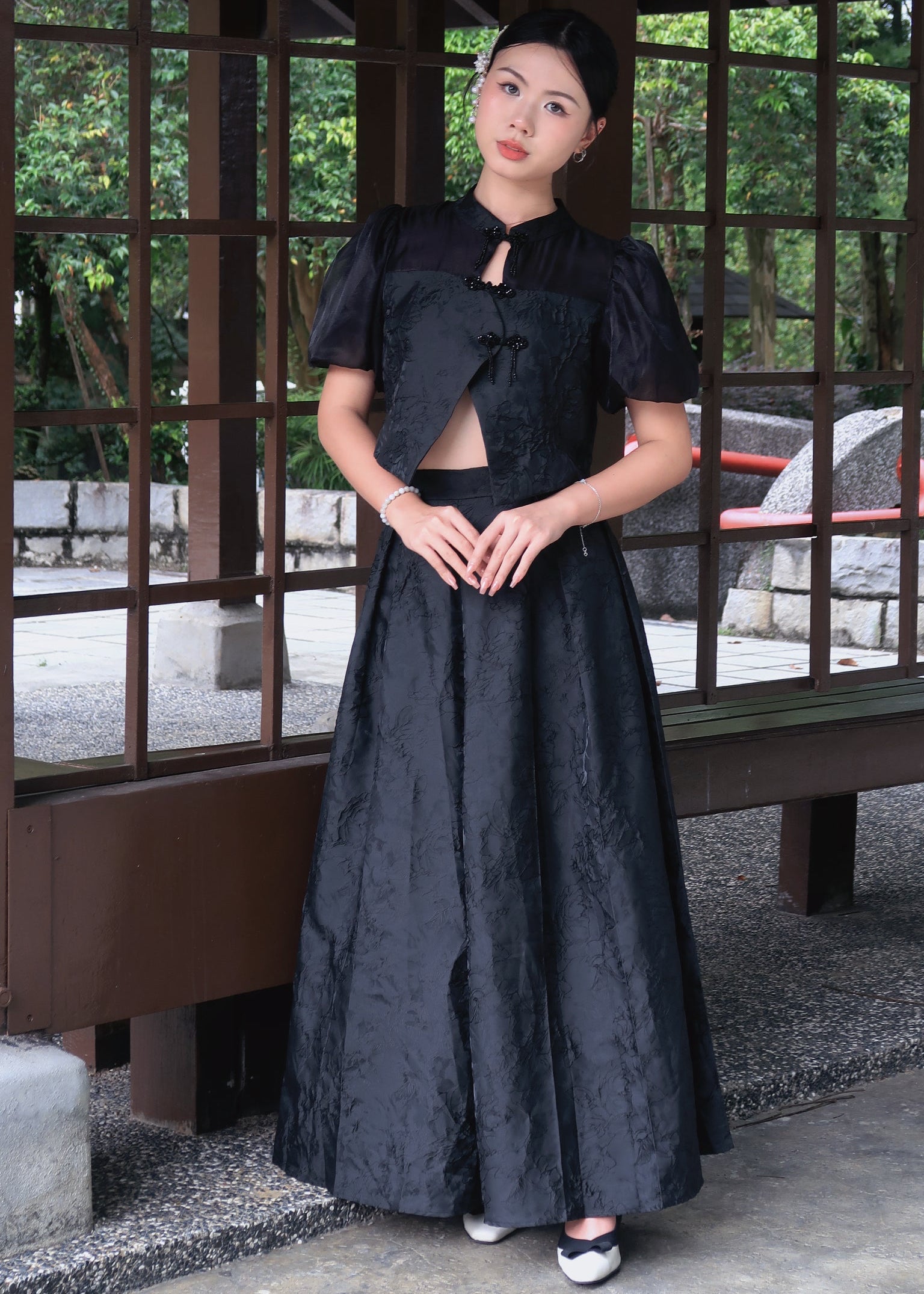 Prosper Pleated Set 福盈百褶套装 - Black