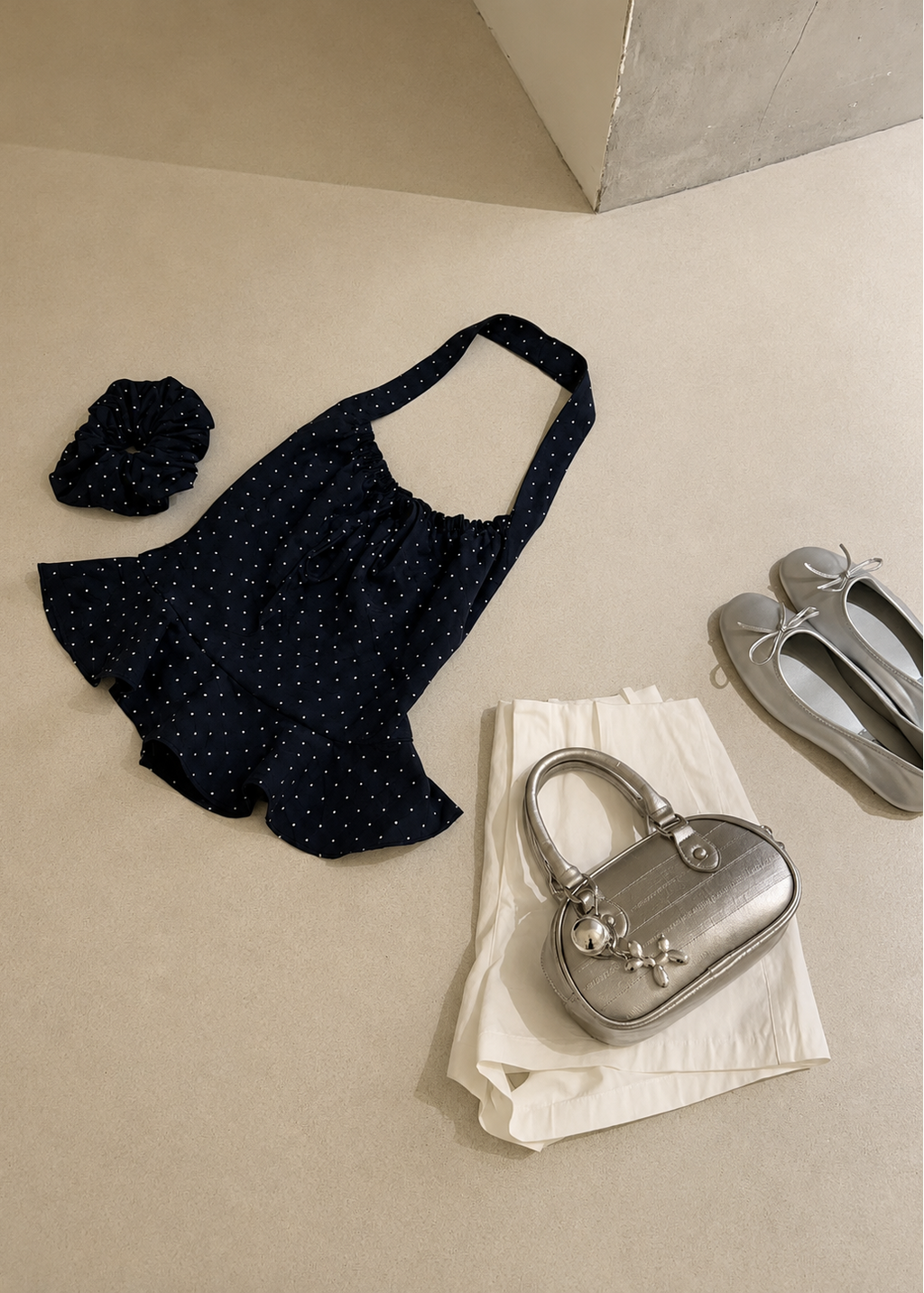 Harper Polka Top - Navy