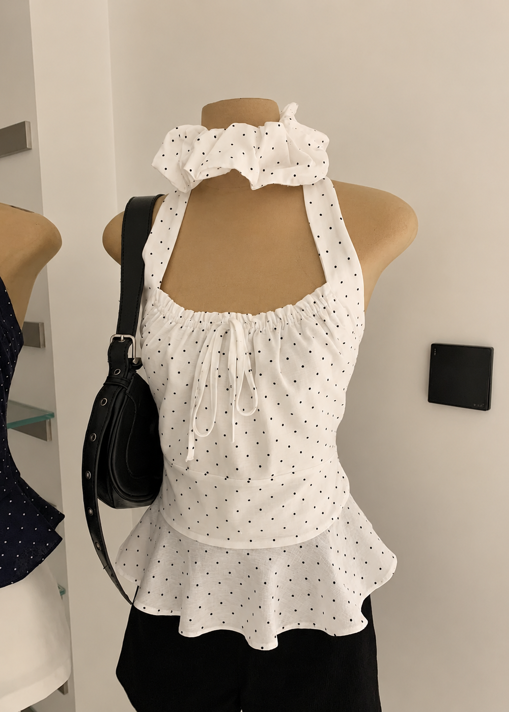 Harper Polka Top - White