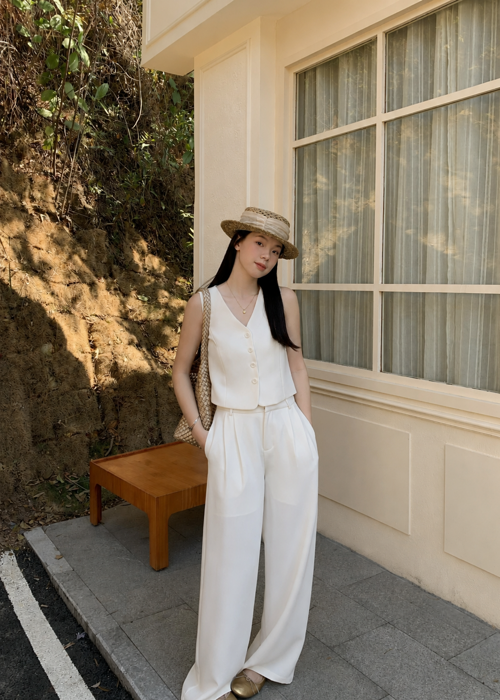 Reese Vest Set - White