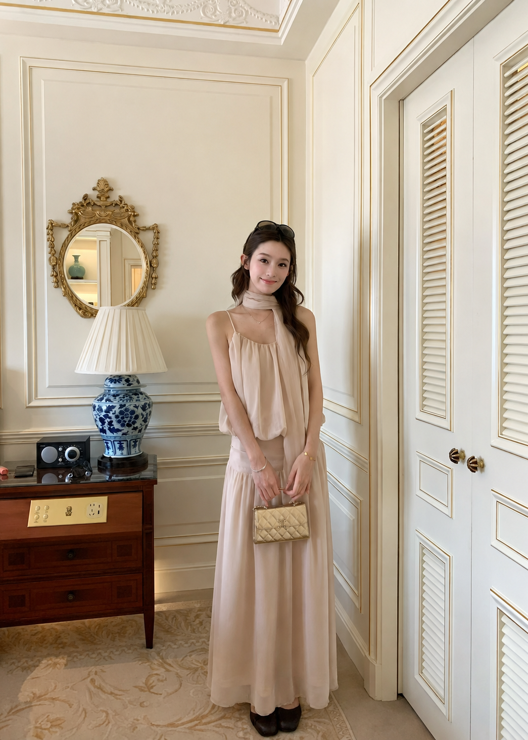 Elara Drape Set - Almond White
