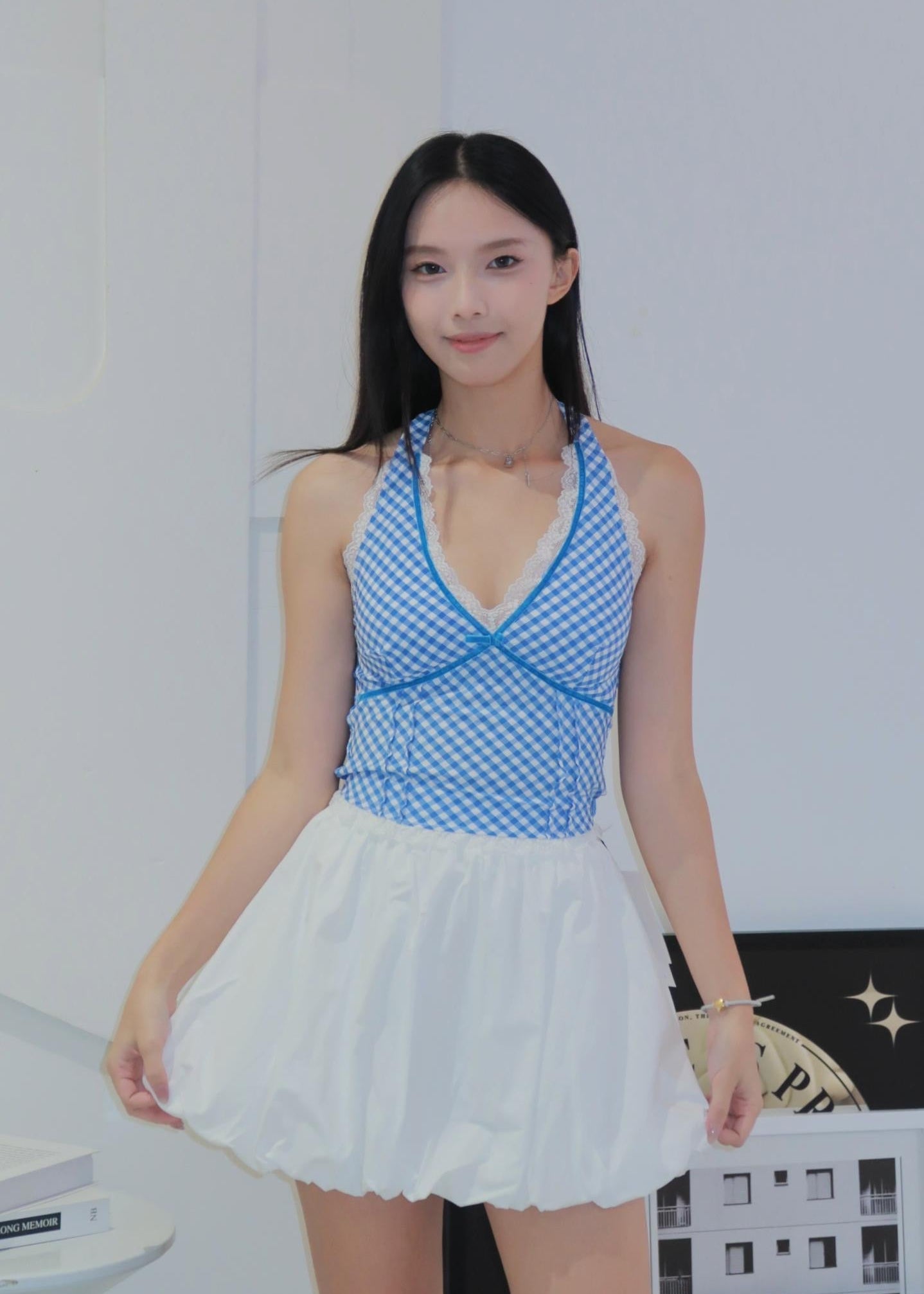 Chic Bow Halter Top - Blue