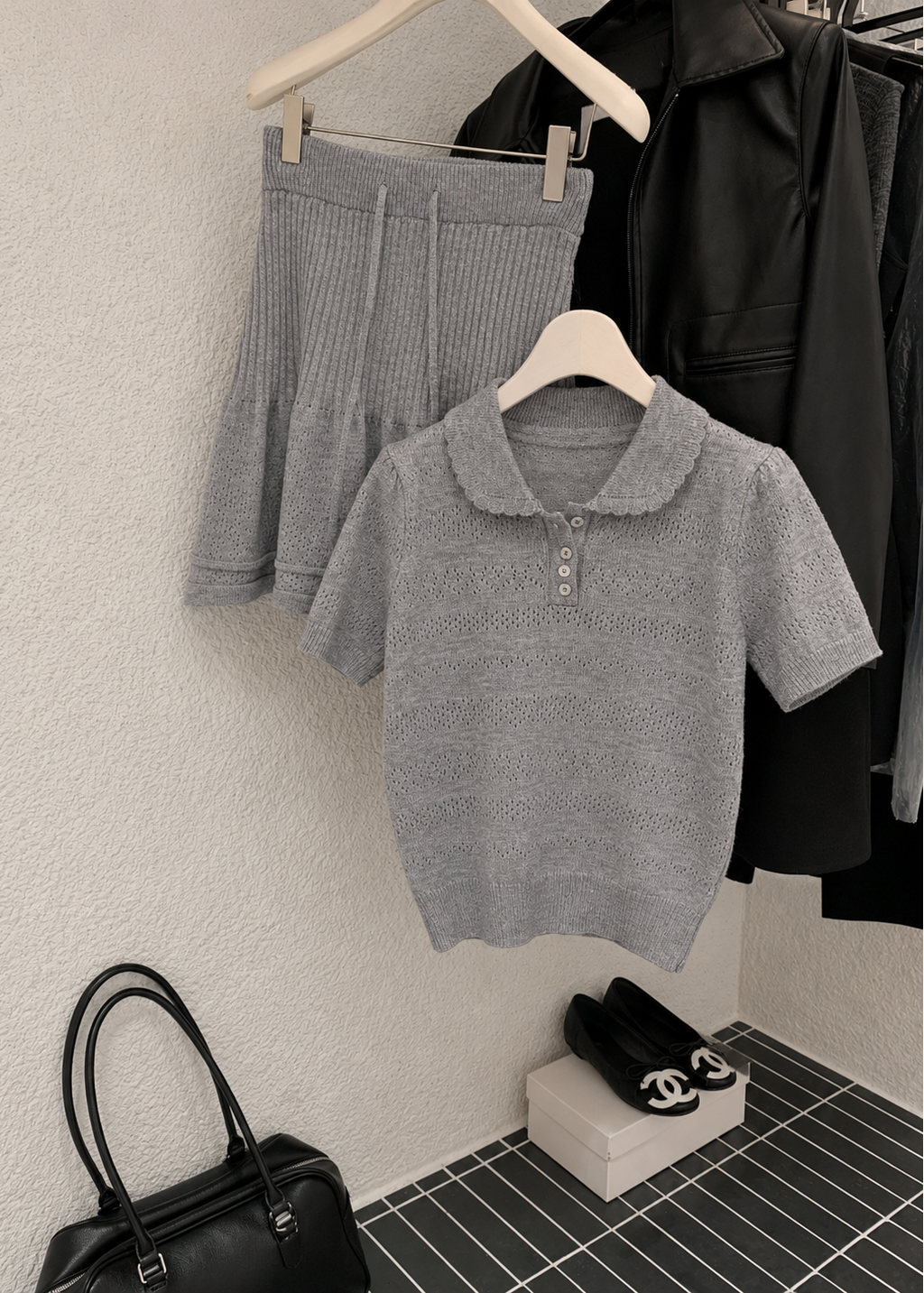 【Pre-Order】Clover Knit Set - Grey