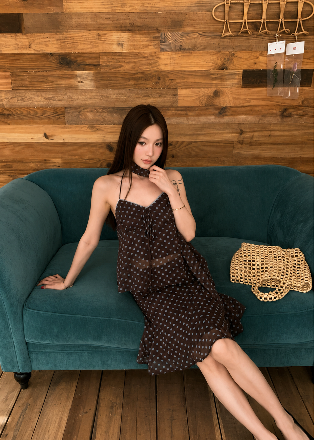 Heidi Polka Two-Piece Set - Mocha