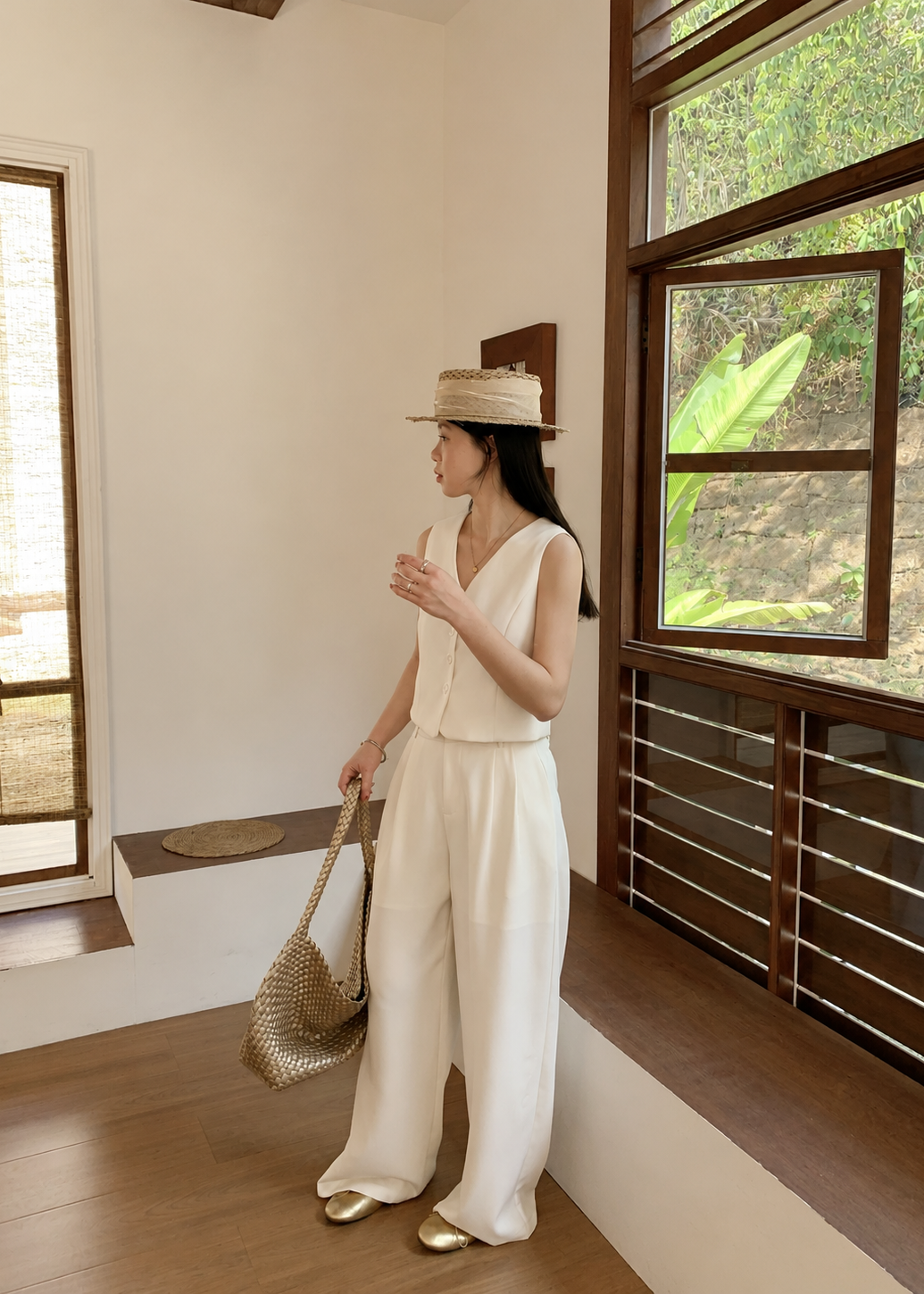Reese Vest Set - White