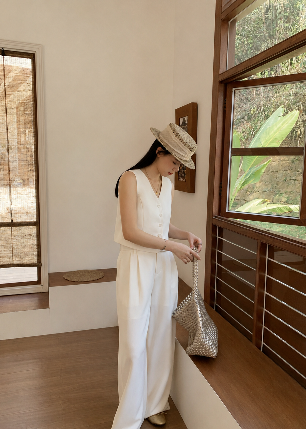 Reese Vest Set - White